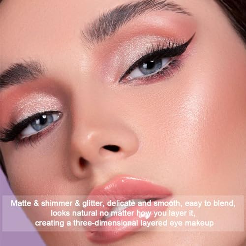 10Colors Nude Pink Rose Gold Colorful Eyeshadow Palette Makeup,Natural Neutral Highly Pigmented Eye Shadow,Naturing-Looking Long Lasting