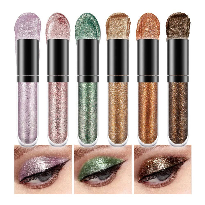 6 Colors Liquid Glitter Eyeliner,Glitter Eyeshadow ,Waterproof Long Lasting Makeup Kits