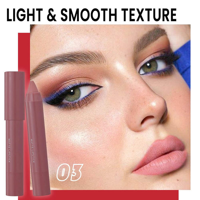 Roll over image to zoom in 3 Colors Matt Nude Lipstick Lipliner Lip Crayons Pack Set,Velvet Moisture Smooth Matte Lipstick Pencils,Waterproof&Waterlasting,#01#03#07