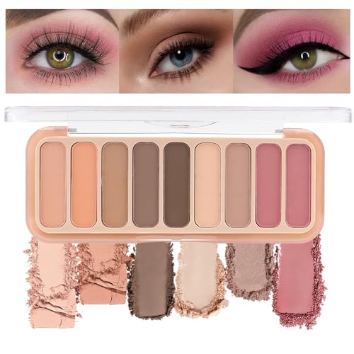 10Colors Pink Gold Brown Colorful Eyeshadow Palette Makeup,Natural Neutral Highly Pigmented Eye Shadow,Naturing-Looking Long Lasting Waterpr