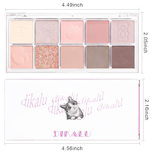 10Colors Nude Pink Rose Gold Colorful Eyeshadow Palette Makeup,Natural Neutral Highly Pigmented Eye Shadow,Naturing-Looking Long Lasting