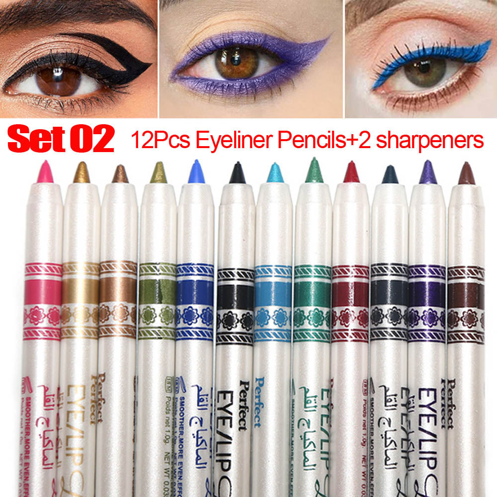 18 Colors Colored Retractable Matte Gel Eyeliner Colorful Pencil Pen — evpct