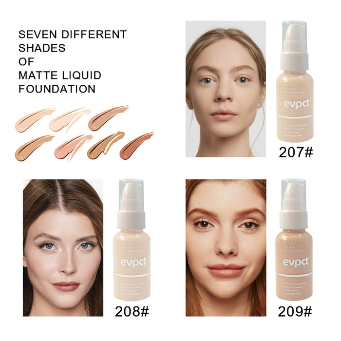 2 Pack Matte Concealer Liquid Makeup Foundation Oil Control , ev —